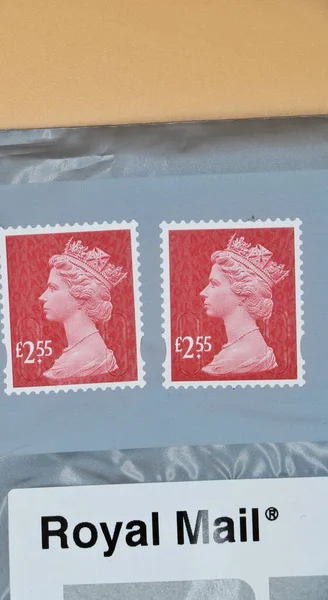 Britské Hodnoty Poštovních Známek Obálce Královské Pošty — Stock fotografie