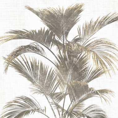 Sisli orman duvar kağıdı tasarımında tropikal ağaçlar ve yapraklar - 3 boyutlu illüstrasyon