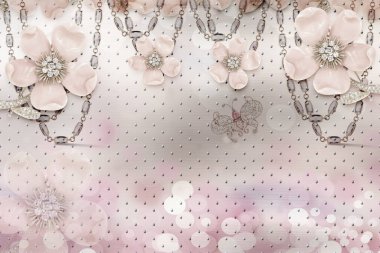 Çiçek arkaplan- 3d duvar kağıdının 3d çizimi