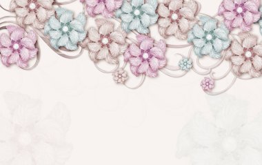 Çiçek arkaplan- 3d duvar kağıdının 3d çizimi