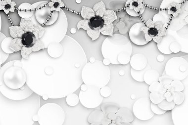 Çiçek arkaplan- 3d duvar kağıdının 3d çizimi