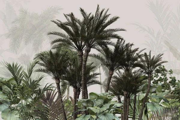 Árvores Tropicais Folhas Para Impressão Digital Papel Parede Papel Parede — Fotografia de Stock