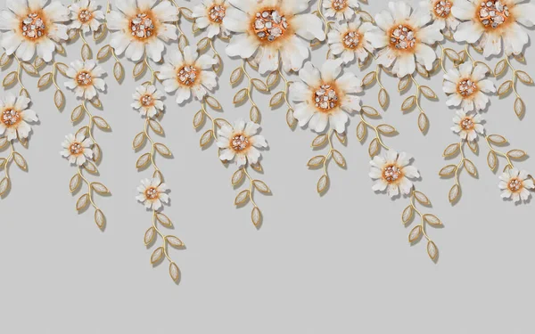 Ilustracja Kwiat Tło Tapety — Zdjęcie stockowe