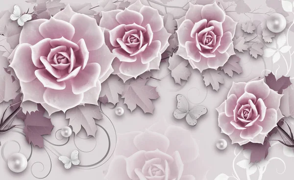 Ilustrace Květinové Pozadí Tapety — Stock fotografie