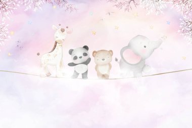 Dijital Yazdırma için çocuk odası duvar kağıdı tasarımı