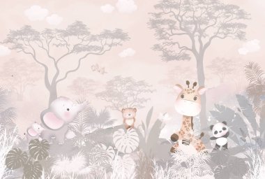 Dijital Yazdırma için çocuk odası duvar kağıdı tasarımı