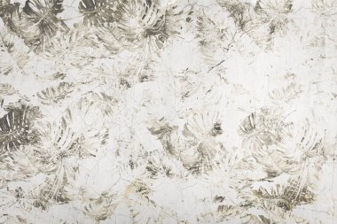 Tropikal yapraklar ve Ağaçlar Duvar kağıdı tasarımı - 3 boyutlu illüstrasyon