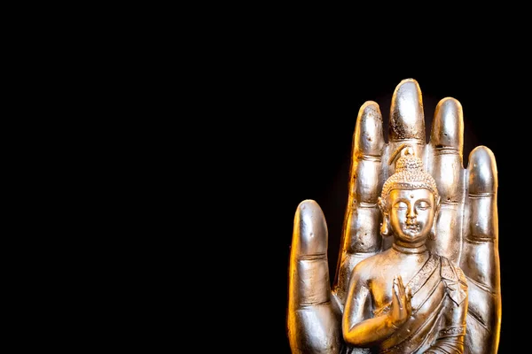 Statua Buddha Sfondo Nero — Foto Stock