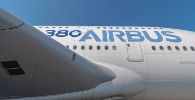 Toulouse, Fransa 'da 21 Temmuz 2021' de bir AIRBUS A380 'in görüntüsü.