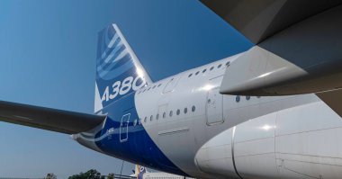 Toulouse, Fransa 'da 21 Temmuz 2021' de bir AIRBUS A380 'in görüntüsü.