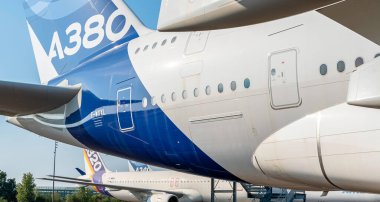 Toulouse, Fransa 'da 21 Temmuz 2021' de bir AIRBUS A380 'in görüntüsü.