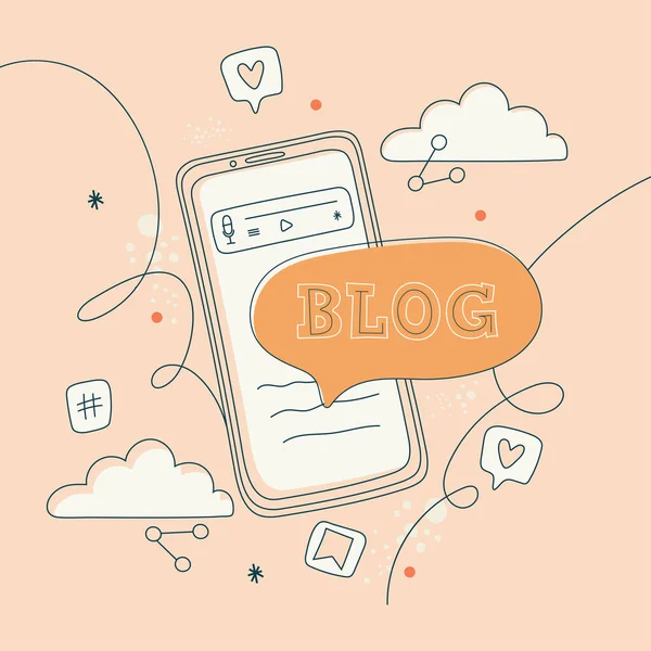 Yeni blog. Sosyal ağda yayınlanmak üzere yaratıcı tasarım unsurları ayarlandı. Farklı simgelerle birleştirilmiş güzel renkler. Sosyal ağlar, reklamlar, afişler için kavram posteri. Vektör harfleri.