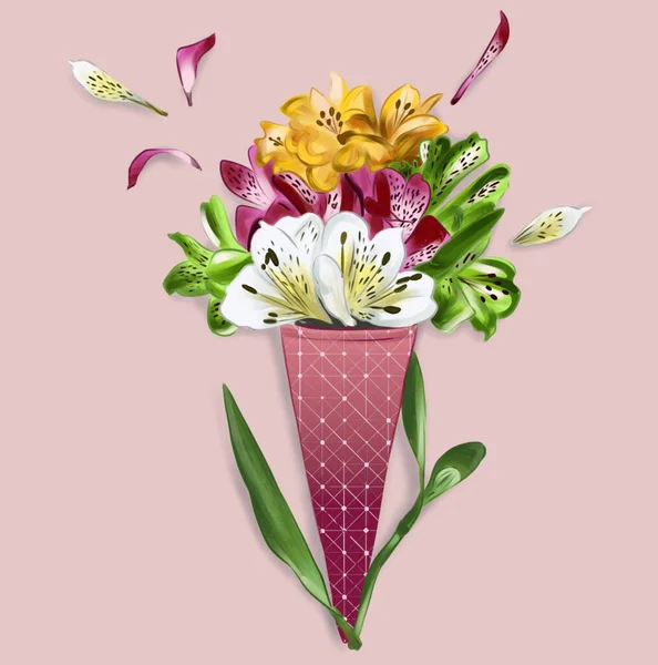 Buquê Flores Para Adesivos — Fotografia de Stock