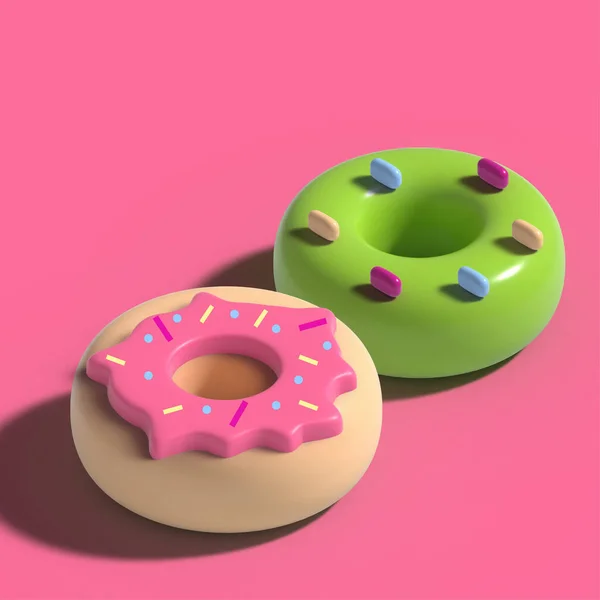 happy donuts in 3d