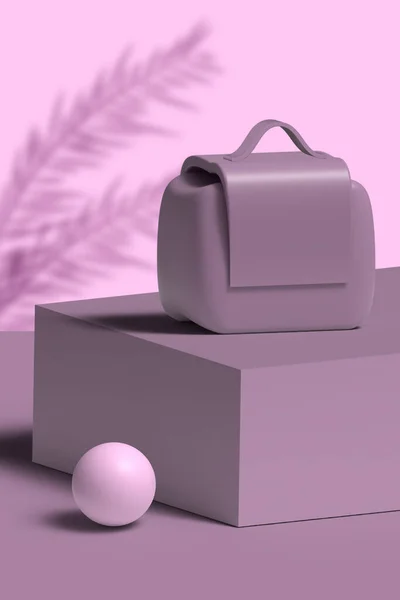 still life bag, stand and round in 3d