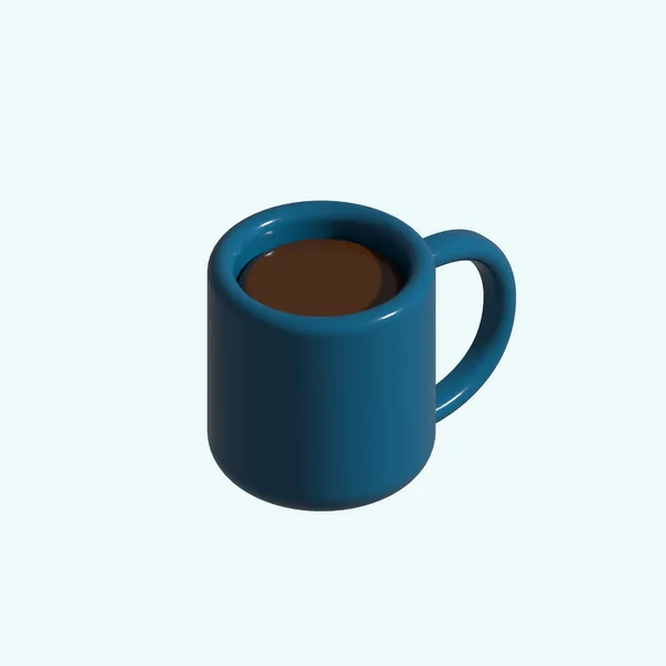 blue cup with coffee in 3d