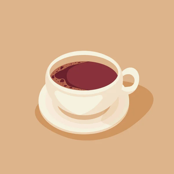 Tasse Avec Cacao Chaud Sur Une Soucoupe — Image vectorielle