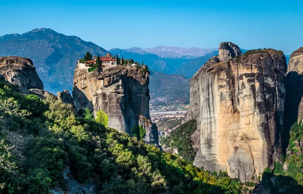 Горный Пейзаж Греции Красивый Ландшафт Древних Гор Природы Стоковое Изображение