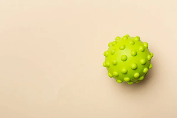 Зелена Іграшка Ячем Домашніх Тварин Кольоровому Фоні — стокове фото