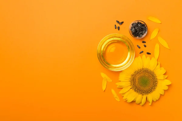 Sunflower Oil Seeds Flower Color Background — Foto de Stock