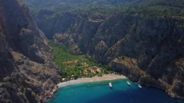 Beautiful aerial view of a Butterfly Valley in Fethiye Turkey.