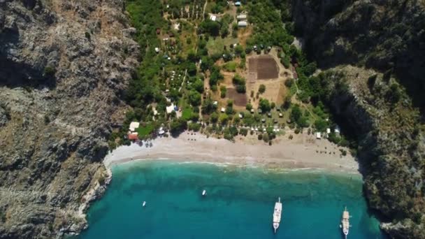 Amazing Aerial View Butterfly Valley Put Mountains Fethiye — Stockvideo