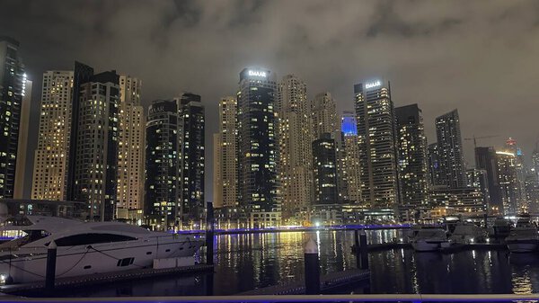 Dubai Marina Skyline At Night