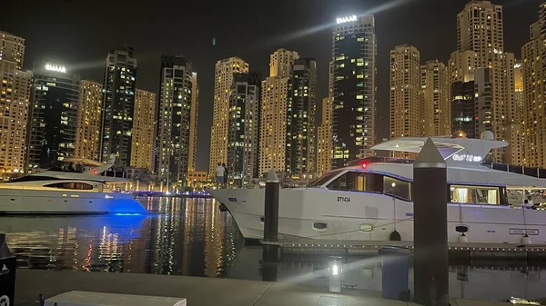 Dubai Marina Neon Light View — Stock Photo, Image