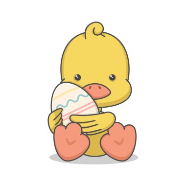 Sevimli Tavuk Paskalya Yumurtası Tutuyor