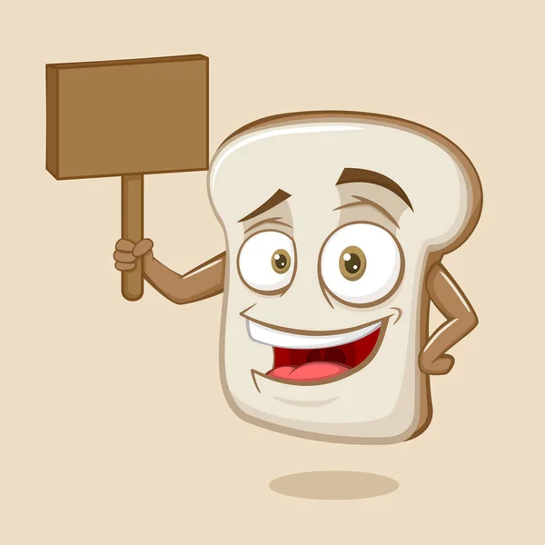 Cartoon Pain Tranche Holding Board — Image vectorielle