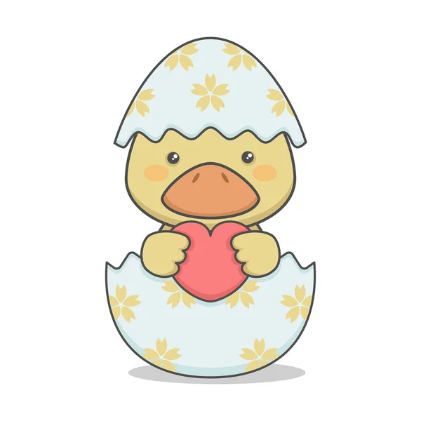Милі Каченята Великоднє Яйце — стоковий вектор