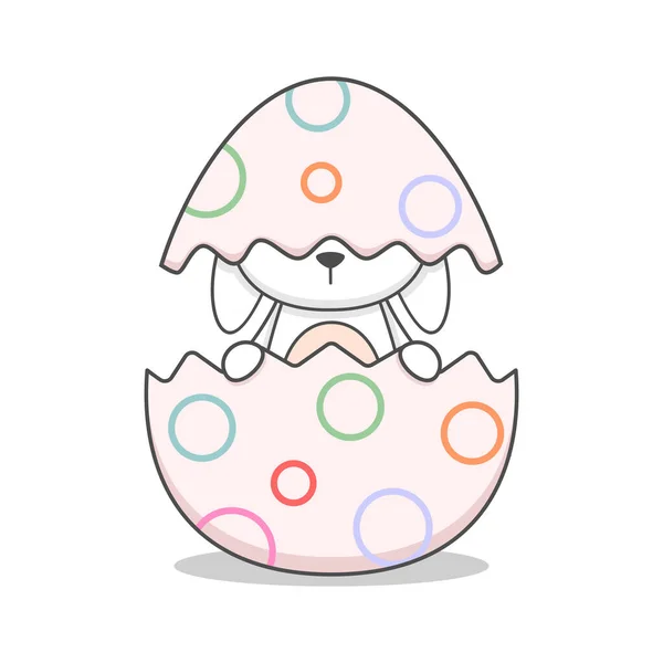 Милий Пасхальний Зайчик Яйці — стоковий вектор