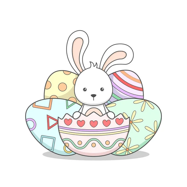 Милий Великодній Кролик Яйця — стоковий вектор