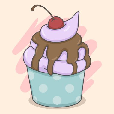 Kirazlı ve çikolatalı şirin kek. 