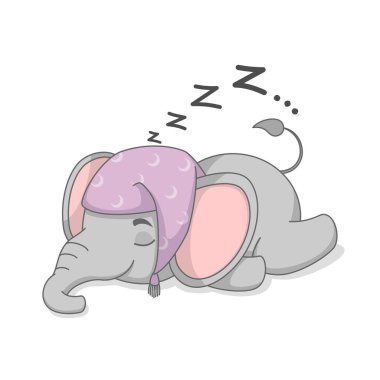 Şapkalı Sevimli Uyuyan Fil