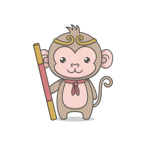 Cute Monkey King Personelem — Wektor stockowy