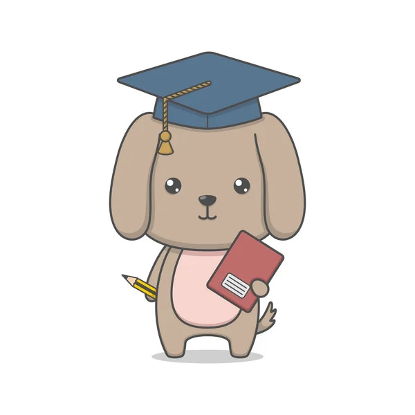 Leuke Puppy Dog Graduation Day — Stockvector