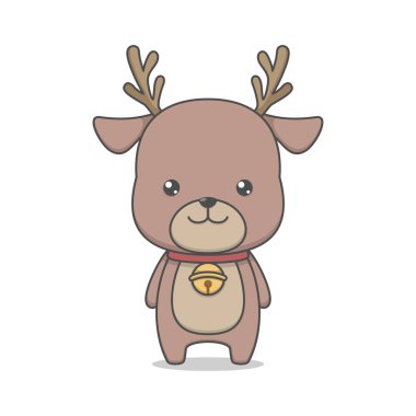 Şirin Gülümseyen Ren Geyiği Çizgi Filmi Karakteri