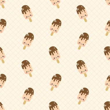 Tatlı, çikolatalı buzlu şeker, dikişsiz desen.