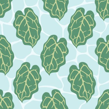 Dokumacı tropikal bitkiler kesintisiz dikişsiz desenler bırakır.