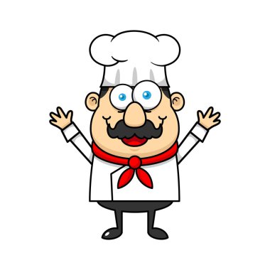 Şef Maskot Logosu Çizgi Film Karakteri