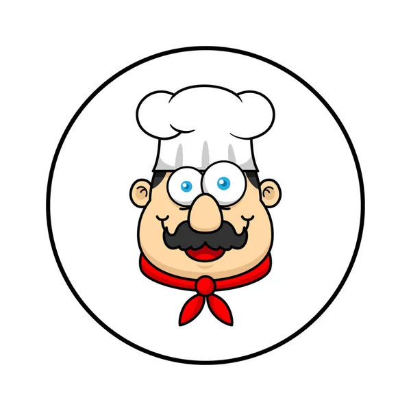 Chef Mascote Logo Cara Personagem Dos Desenhos Animados — Vetor de Stock