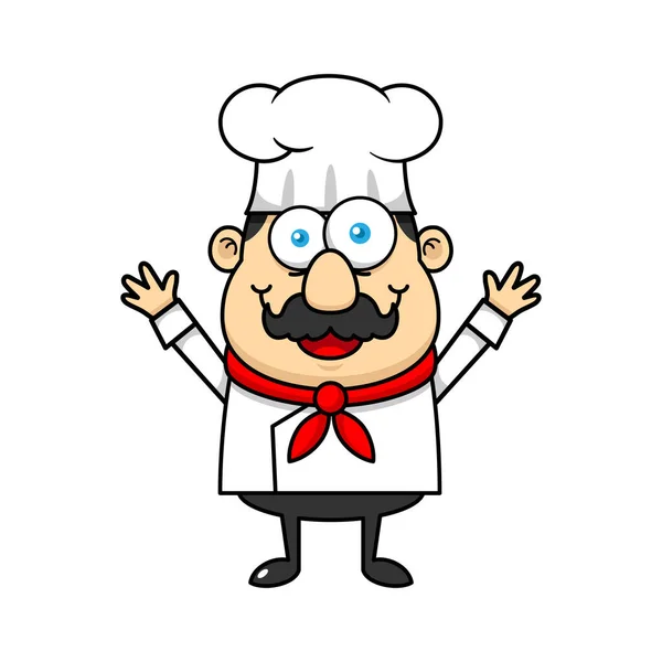 Chef Mascote Logo Caráter Dos Desenhos Animados — Vetor de Stock