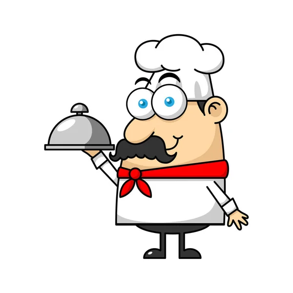 Chef Mascote Logotipo Personagem — Vetor de Stock