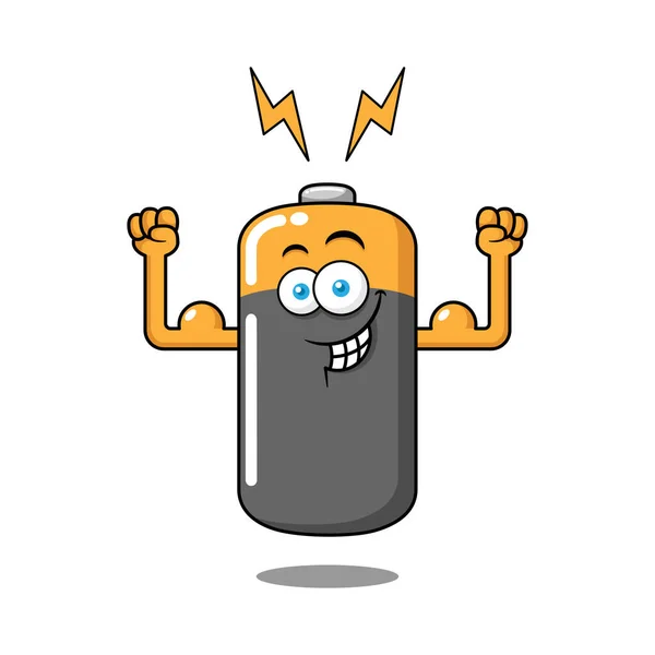 Charakter Power Battery Cartoon — Stockový vektor