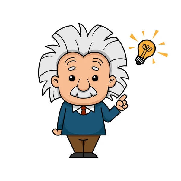 Albert Einstein Tegneren Har Idea – stockvektor