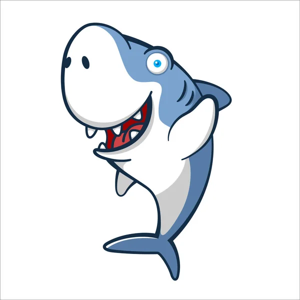 Cartoon Shark Waving Fin — Stock Vector