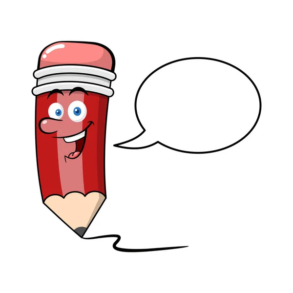Pencil Cartoon Character Speech Bubble — Stockvektor