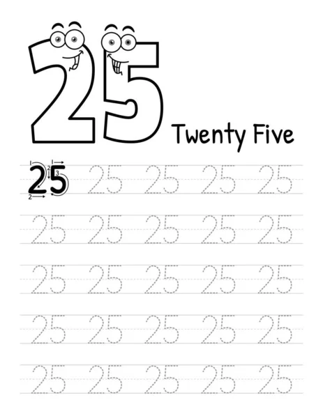 Çocuklar için iç dizayn numaraları. Çalışma Kağıdı Yazan Çocuklar. Premium Vektör Elementleri 25.