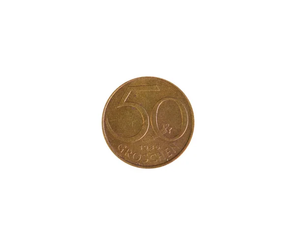 Groschen Mynt Tillverkade Österrike Som Visar Numeriskt Värde — Stockfoto